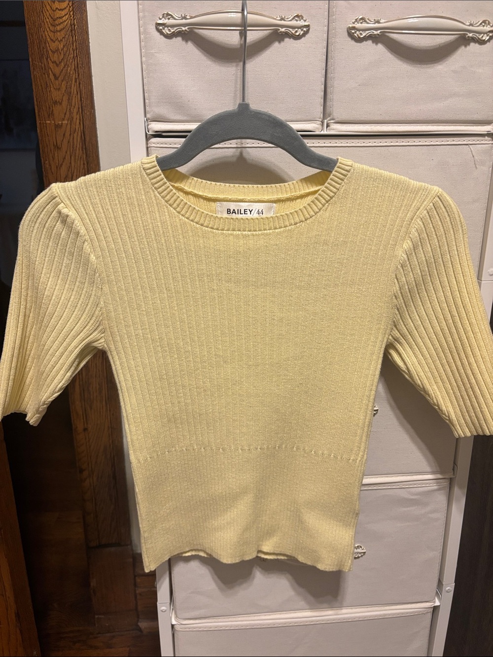 Yellow Ribbed Knit Top